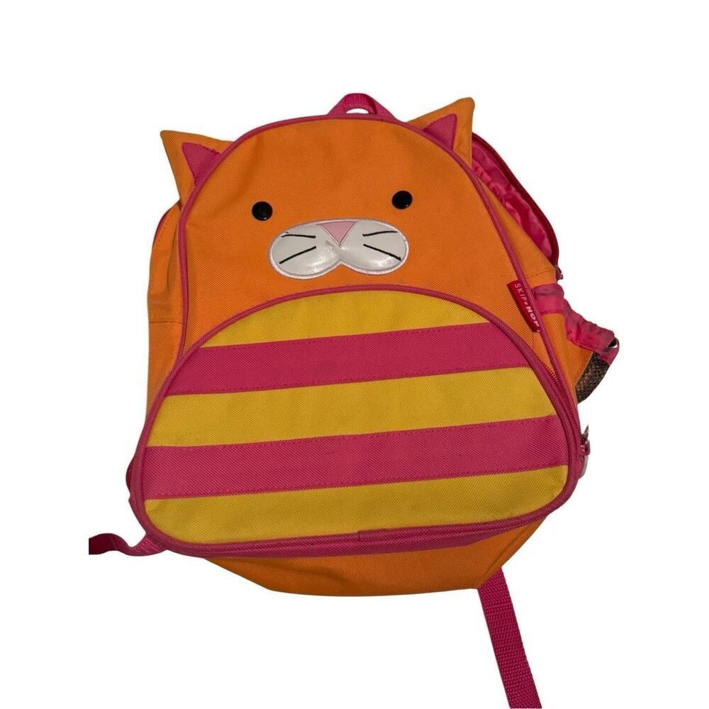 Skip Hop Orange and Pink Cat Backpack